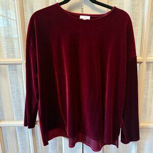 J. Jill Velvet Long Sleeve Tunic Top